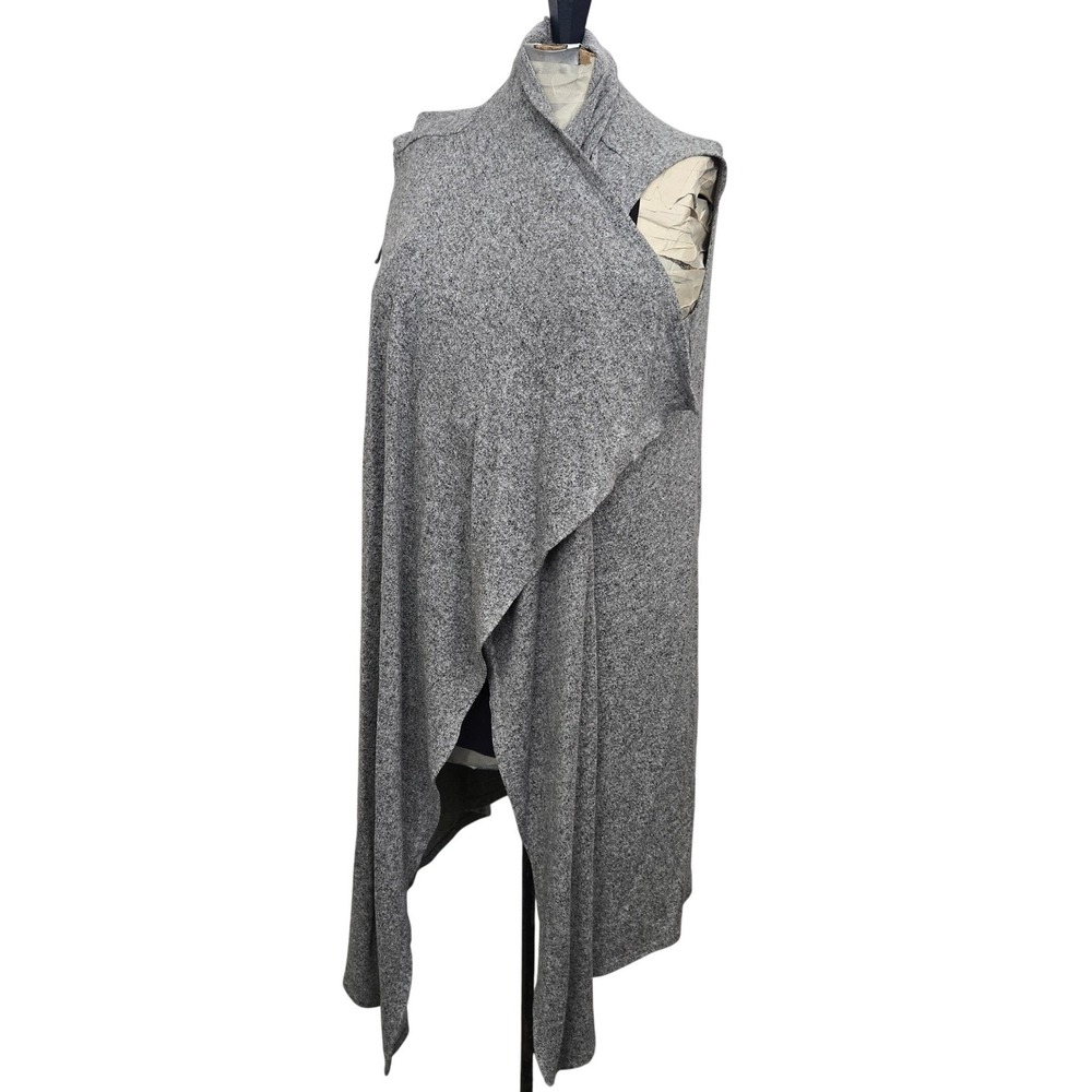 Juicy Couture Sleeveless Cardigan Vest Women LG Grey Heather‎ Draped Open Front